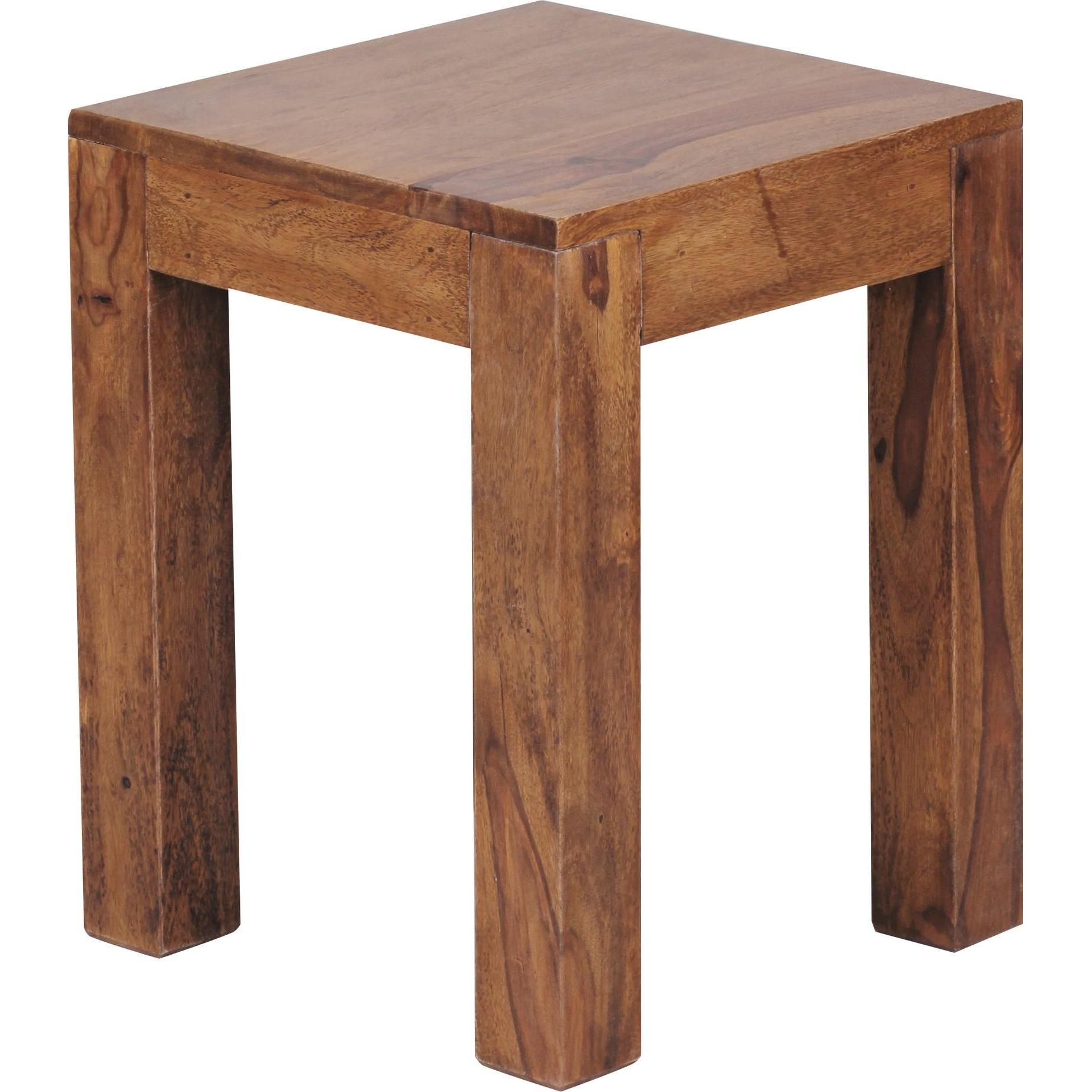 FineBuy, Couchtisch + Beistelltisch, Beistelltisch Braun (35 x 35 x 45 cm)