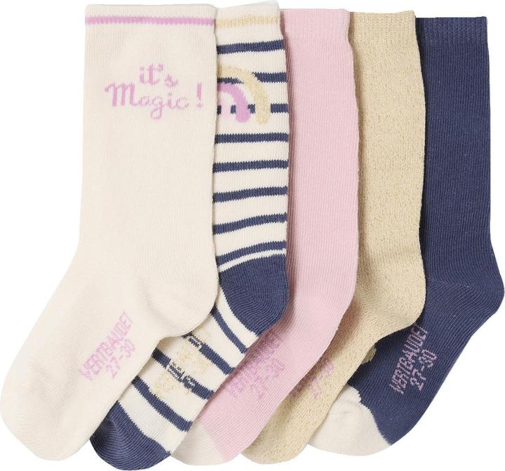 Actual product image Vertbaudet 5er-Pack Socken EINHORN, Kinder (5-pack, 35, 38)