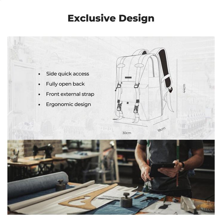 Actual product image K&F Concept Backpack 20L Urban Wander 01 (Beige) (Photo backpack, 20 l)