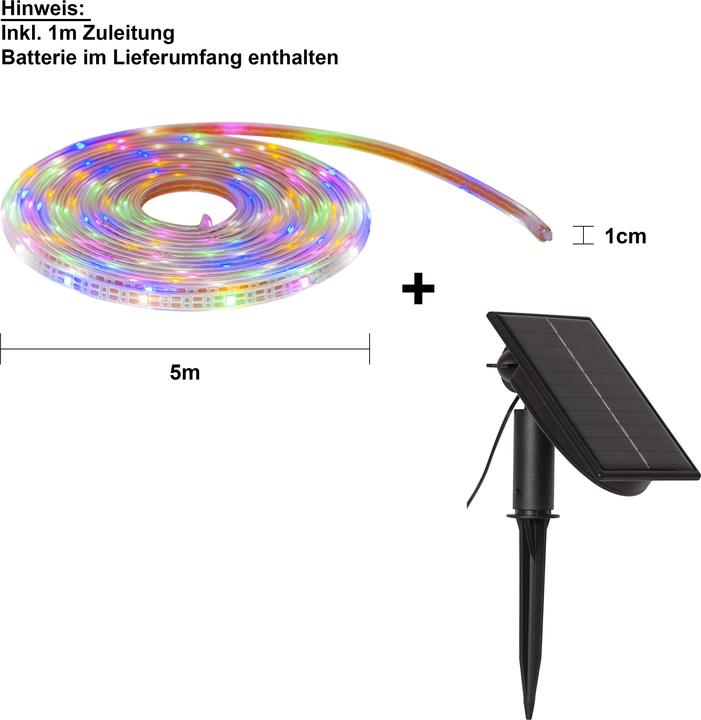 Actual product image Star Trading Solar Light Chain Strip Light (RGB, 500 cm, Outdoor)