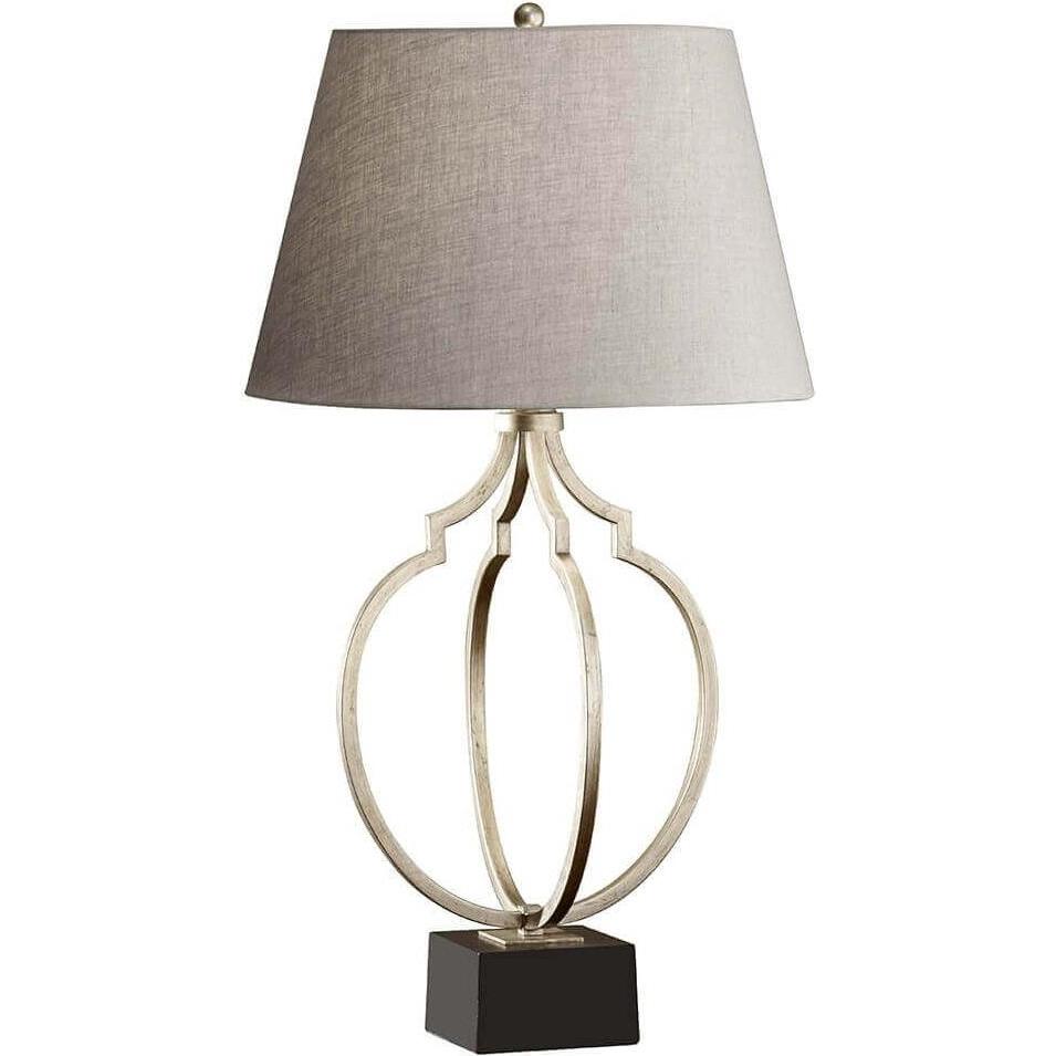 Elstead Lighting, Tischlampe, Grandeur Tischleuchte E27 Ebonisiertes Blattsilber, schwarz (E27)