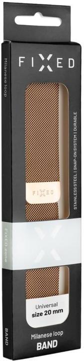 Image du produit Fixed Mesh metal rem til Smartwatch Univ. 20mm Rose Guld (20 mm, Acier inoxydable)