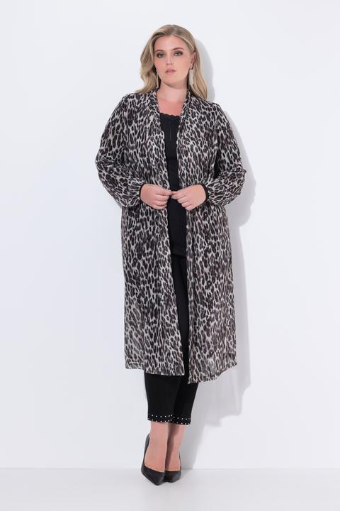 Produktbild Miamoda Mesh-Longjacke, transparent, Leomuster, offene Form (48)