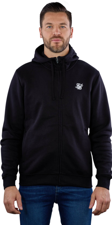 Immagine prodotto Siksilk Felpa con cappuccio Nero Essential Zip Through Funnel Hoodie (L)