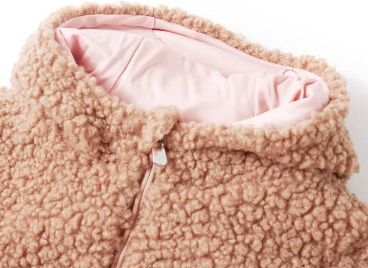 Immagine prodotto vidaXL Giacca con cappuccio per bambini Teddy in pelliccia sintetica cognac chiaro (92)