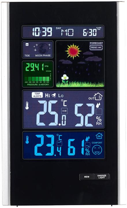 Produktbild Infactory Funk-Wetterstation mit Aussensensor, Wecker & USB-Ladeport (2 Ampere)