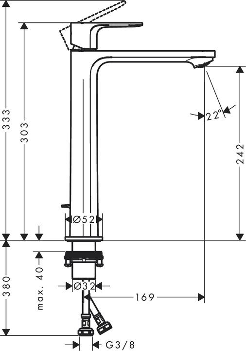 Produktbild hansgrohe HG Einhebel-Waschtischmischer Rebris E 240 CoolStart EcoSm m ZAG mattschwarz