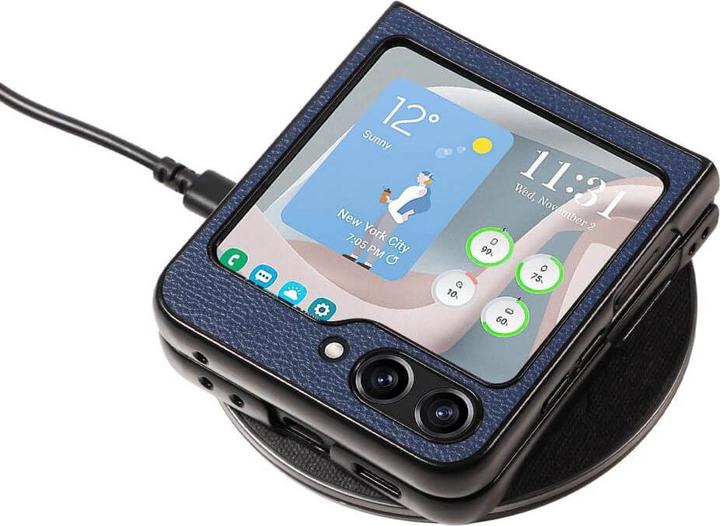 Productafbeelding Cover-Discount Galaxy Z Flip5 - Hybride Beschermhoes Donkerblauw (Samsung Galaxy Z Flip5)