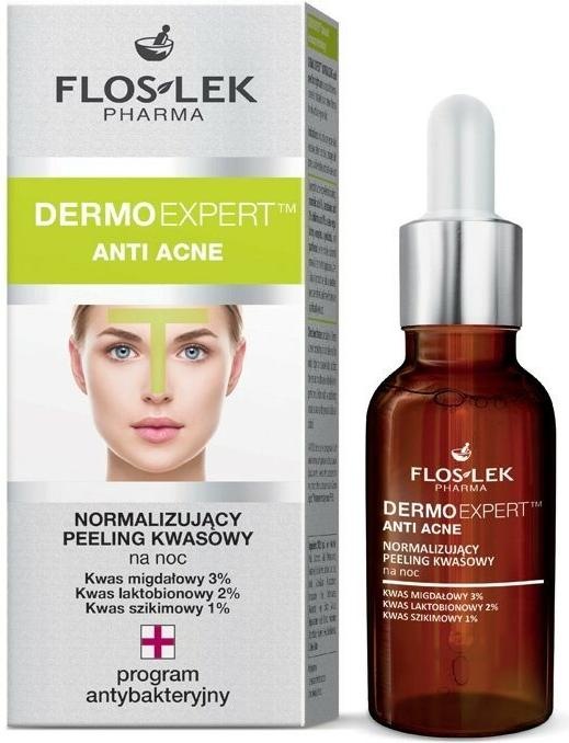 Actual product image Floslek Pharma Dermo Expert Anti Acne Night Normalizing Acid Peel 30ml (30 ml)