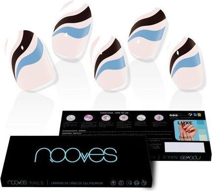 Nooves NAILS Premium Pre-Cure Gel Nail Foils Flowing Stream Art Design Semi-Hardened Gel Nail Strips (Artificial nails)
