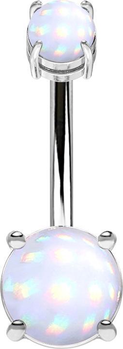 Actual product image Star Piercing Banana internal thread silver with two epoxy bricks white (Surgical steel 316L, Brass, Tungsten, without brass)
