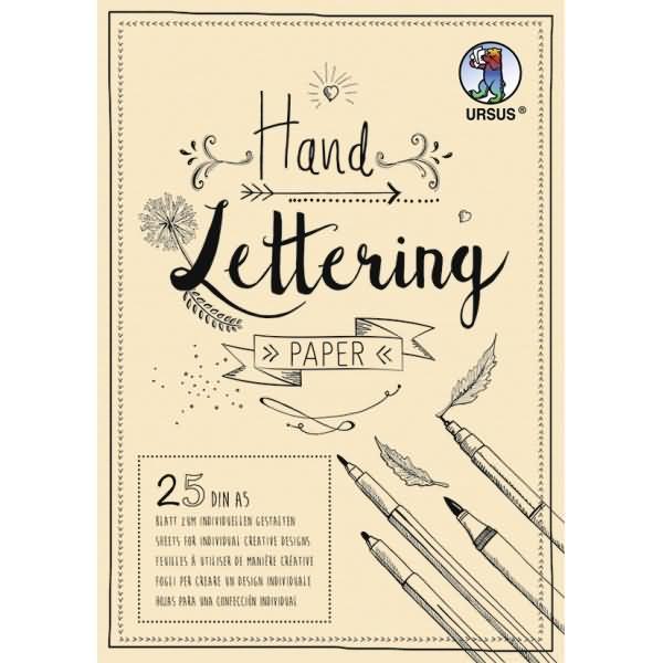 Image du produit Ursus Bloc-notes Handlettering A5, 210 g/m², 25 feuilles, crème (A5)