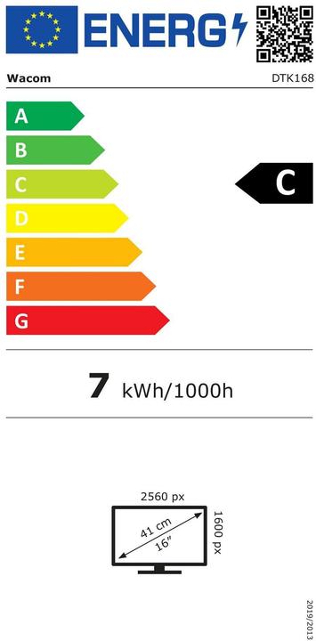 Energie-Label Wacom Cintiq 16 DTK168 (16", 5080 lpi)