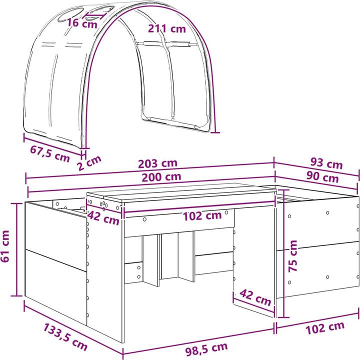 Image du produit vidaXL Bettrahmen (133.60 x 203.20 cm)