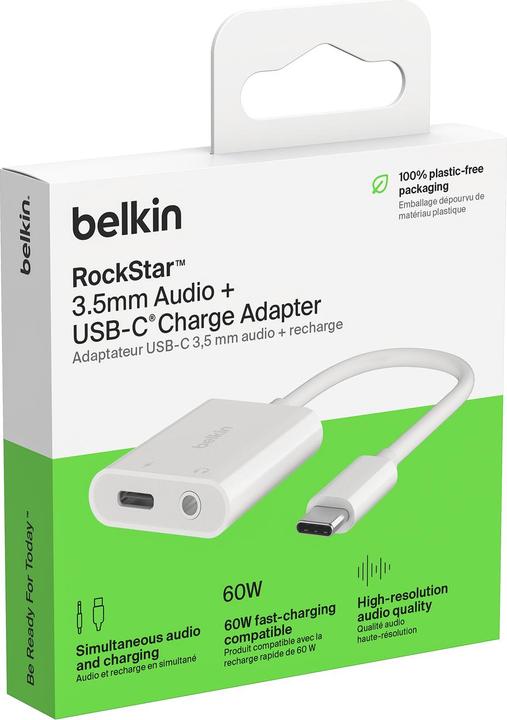 Actual product image Belkin RockStar Adapter (3.5mm socket, USB Type C)