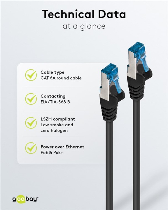 Actual product image Goobay Patch Cable (S/FTP, CAT6a, 3 m)