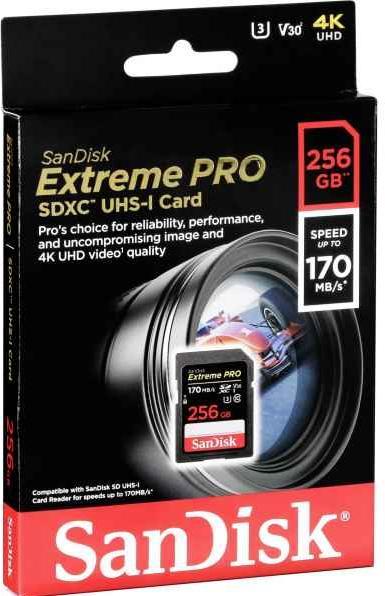 Produktbild SanDisk Extreme Pro SDXC U3 (256 GB, SDXC, U3, UHS-I)