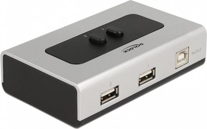 Actual product image Delock Switch USB 2.0 with 1 x Type-B socket to 2 x Type-A socket manual bidirectional (2 ports)