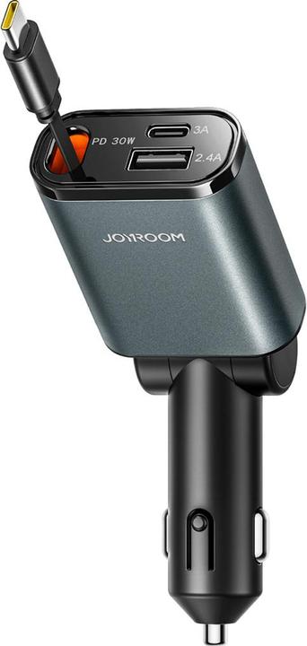 Actual product image Joyroom 3-in-1 Car Charger with Retractable USB-C Cable
