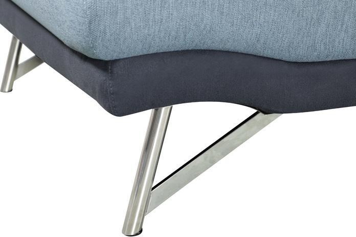 Produktbild Swisshandel24 Sofa, Couch Ecksofa L-Form 3-Sitzer, Liegefläche rechts, blau-grau