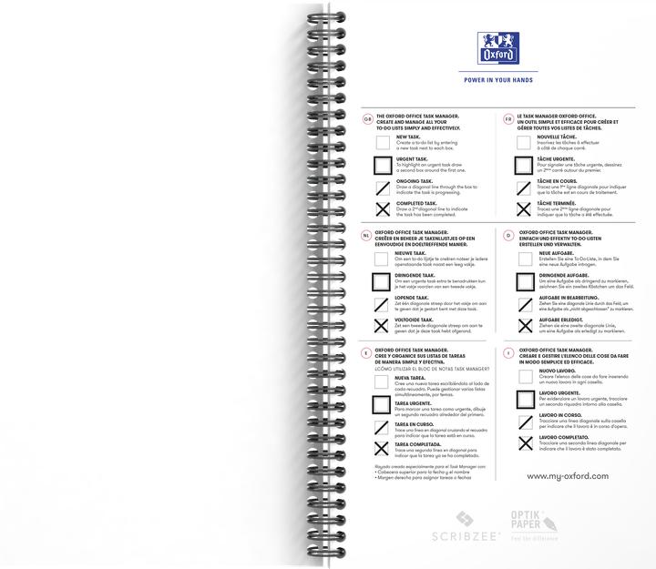 Image du produit Oxford Gestionnaire de tâches Essentials (141 x 246 mm, À rayures, Couverture souple)