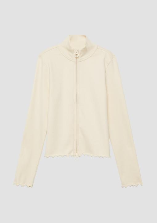 Produktbild s.Oliver Sweatjacke mit Rippstruktur und 2-Way-Zipp (158, 164)