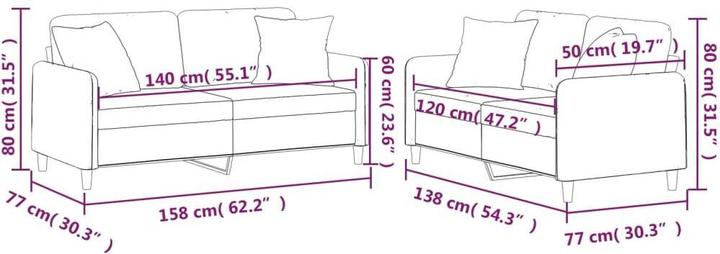 Produktbild vidaXL Sofagarnitur (2-Sitzer, Polstergruppe)