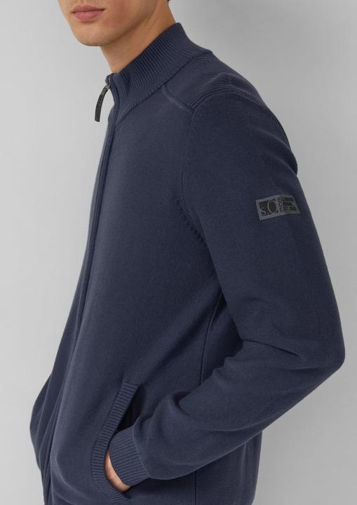 Produktbild s.Oliver Strickjacke Strukturmix-Strickjacke aus Baumwolle mit Stehkragen (M)