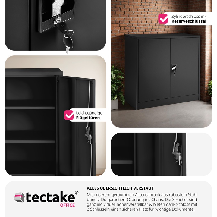 Actual product image tectake Filing cabinet (90 x 40 x 90 cm)