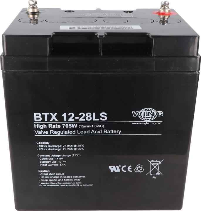Immagine prodotto AccuCell Wing BTX12-28LS 12V 28Ah batteria al piombo ad alta corrente AGM al piombo e gel ad alta velocità (12 V, 28 Ah)