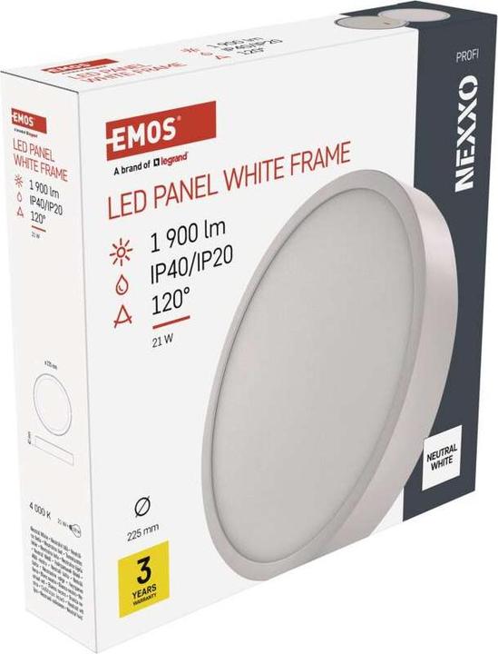 Produktbild Emos LED-Anbauleuchte NEXXO, rund, weiss, 21W, neutralweiss (1900 lm)