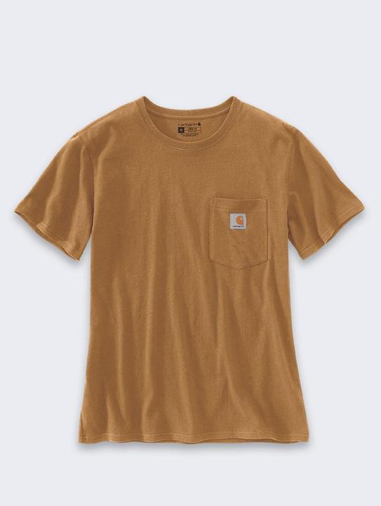 Carhartt Schweres K87-T-Shirt mit Tasche in Braun (M)