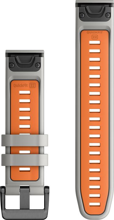 Immagine prodotto Garmin Braccialetto in silicone, Quickfit, 22 mm, blu/arancio (22 mm, Silicone, QuickFit)