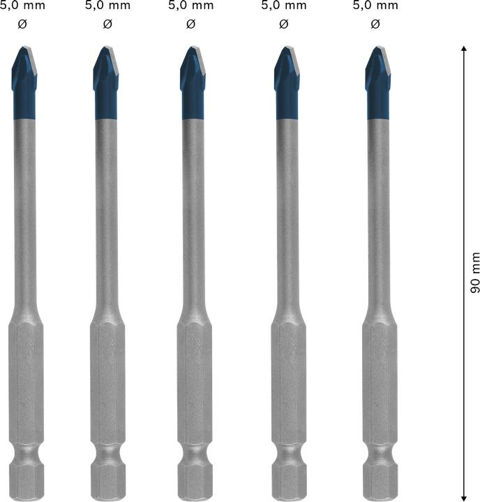 Produktbild Bosch Professional Zubehör EXPERT HEX-9 Hard Ceramic Bohrer-Set, 5 mm, 5-tlg. (5,0)