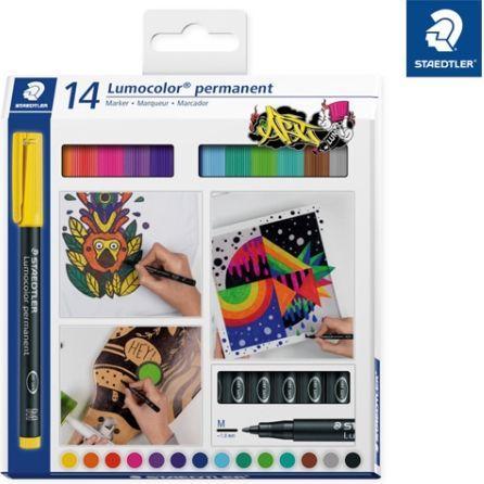 Image du produit Staedtler Stylo universel permanent Lumocolor 317, M, étui en carton de 14 pièces, trié (14x)