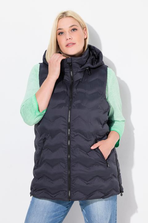 Produktbild Ulla Popken HYPRAR Steppweste, wasserabweisend, Kapuze, Saum-Zipper (46, 48)