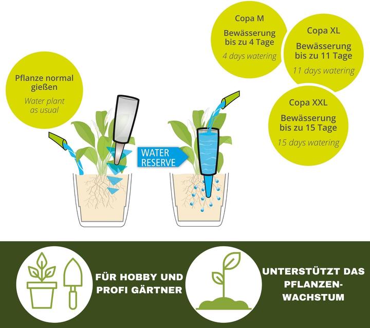Produktbild Scheurich Wasserspender Copa XL | 2x Transparent | 500 ml Füllmenge | Bewässerungskugel klein mit (Bewässerungskugeln)