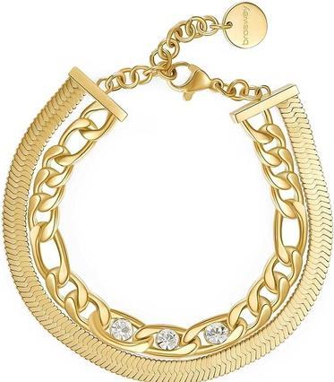 Actual product image Brosway Gold Plated Symphonia Crystal Double Bracelet BYM112