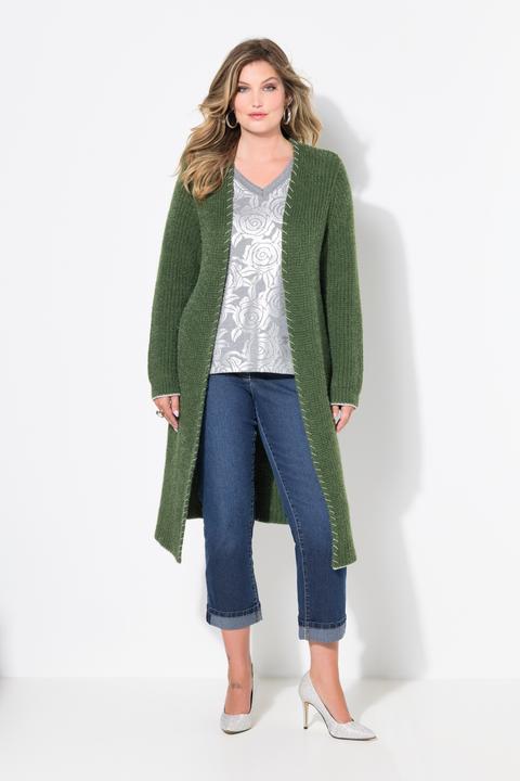 Produktbild Miamoda Strickjacke, extra lang, Ausschnitt mit Zierstich (46, 48)