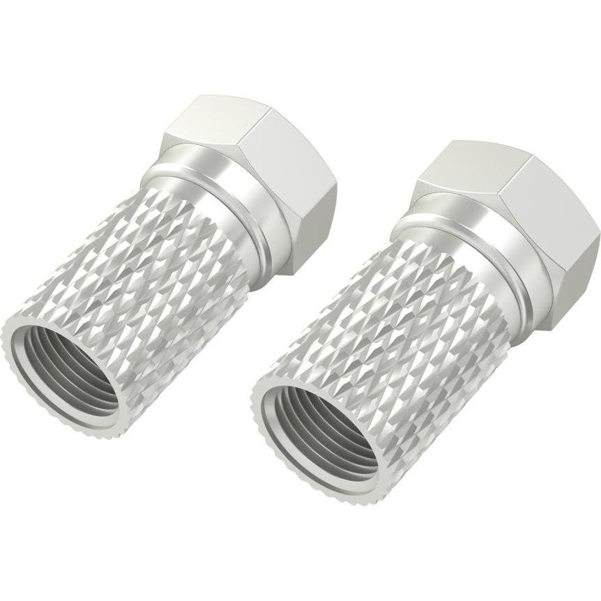 Hama F-Stecker, 7,0 mm, schraubbar, 4 Stück (Antennenkabel), Antennenkabel
