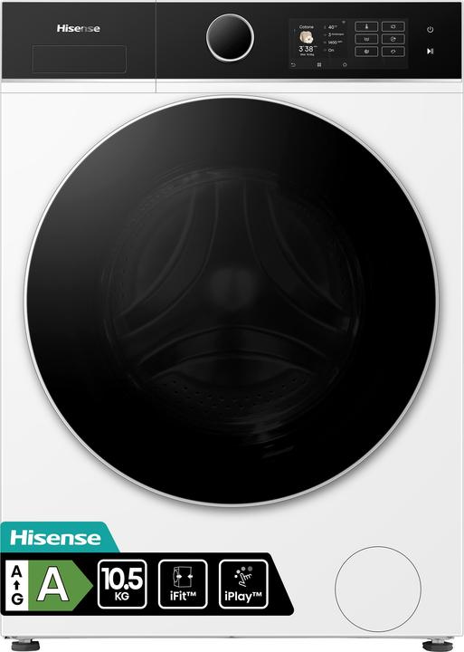 Hisense WF5I1045BWQ Frontlader-Waschmaschine 10,5 kg (10.50 kg, Links)