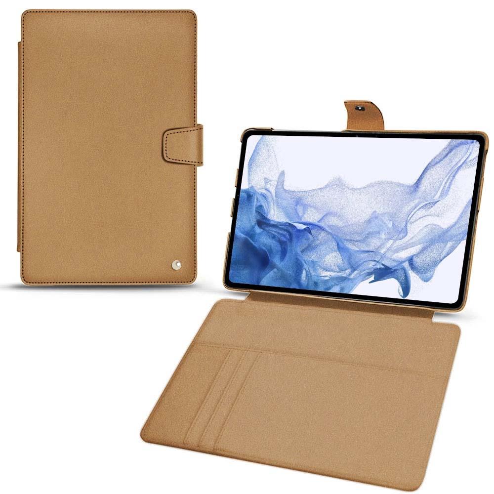 Noreve Lederschutzhülle Wallet (Galaxy Tab S8 Ultra), Tablet Hülle, Beige