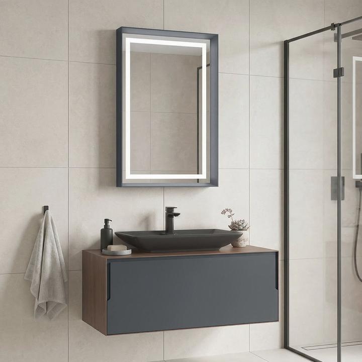 Produktbild Homitis Craft 100 Bathroom Cabinet With Sink & Mirror Set (2 Pieces)