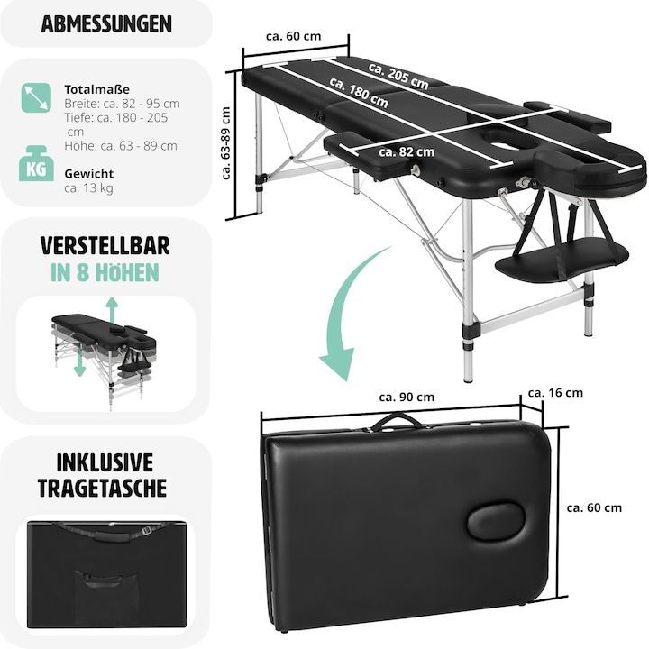 Actual product image tectake 2 zone massage table