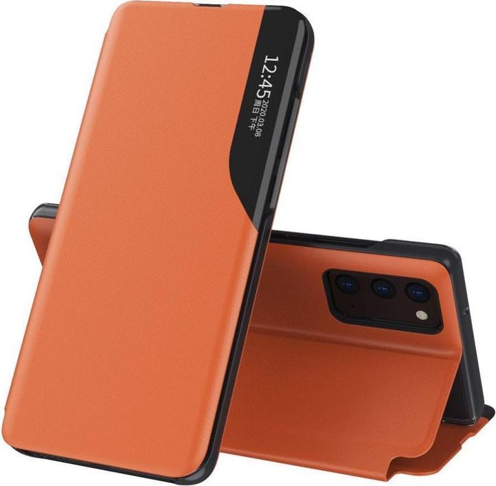 Produktbild Hurtel Eco Leather View Case elegant bookcase type case with kickstand for Samsung Galaxy A72 4G orange (Samsung Galaxy A72)