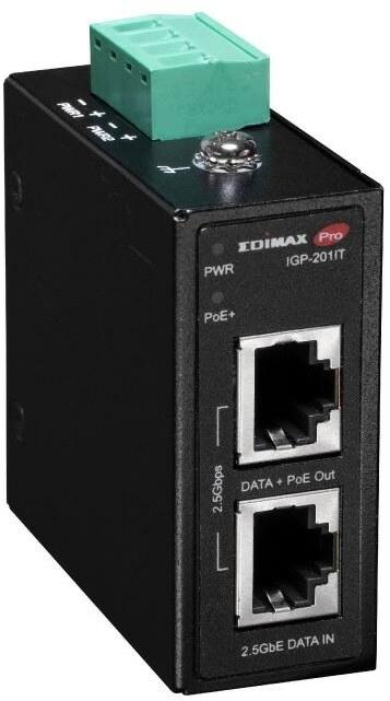 Actual product image edimax Industrie 2.5 Gigabit 30W PoE+ DIN-Rail Injektor (802.3af (PoE), 802.3at (PoE+), 30 W)