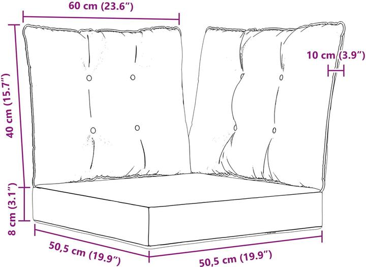 Produktbild vidaXL Sofakissen (60 x 40 cm)