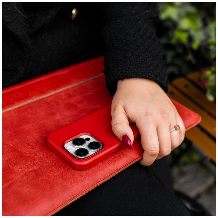 Produktbild Fixed Fixiertes MagLeather | Rückseite | Apfel | iPhone 16 Plus | Leder | Rot (Apple iPhone 16 Plus)