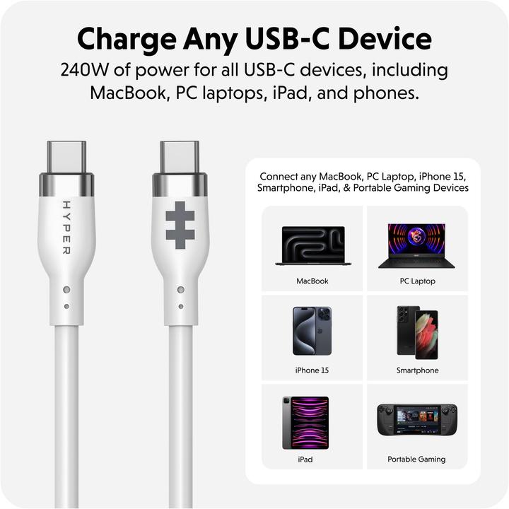 Produktbild Targus 1M Silicone 240W USB-C Charging Cable - (1 m, USB 2.0, 240 W)