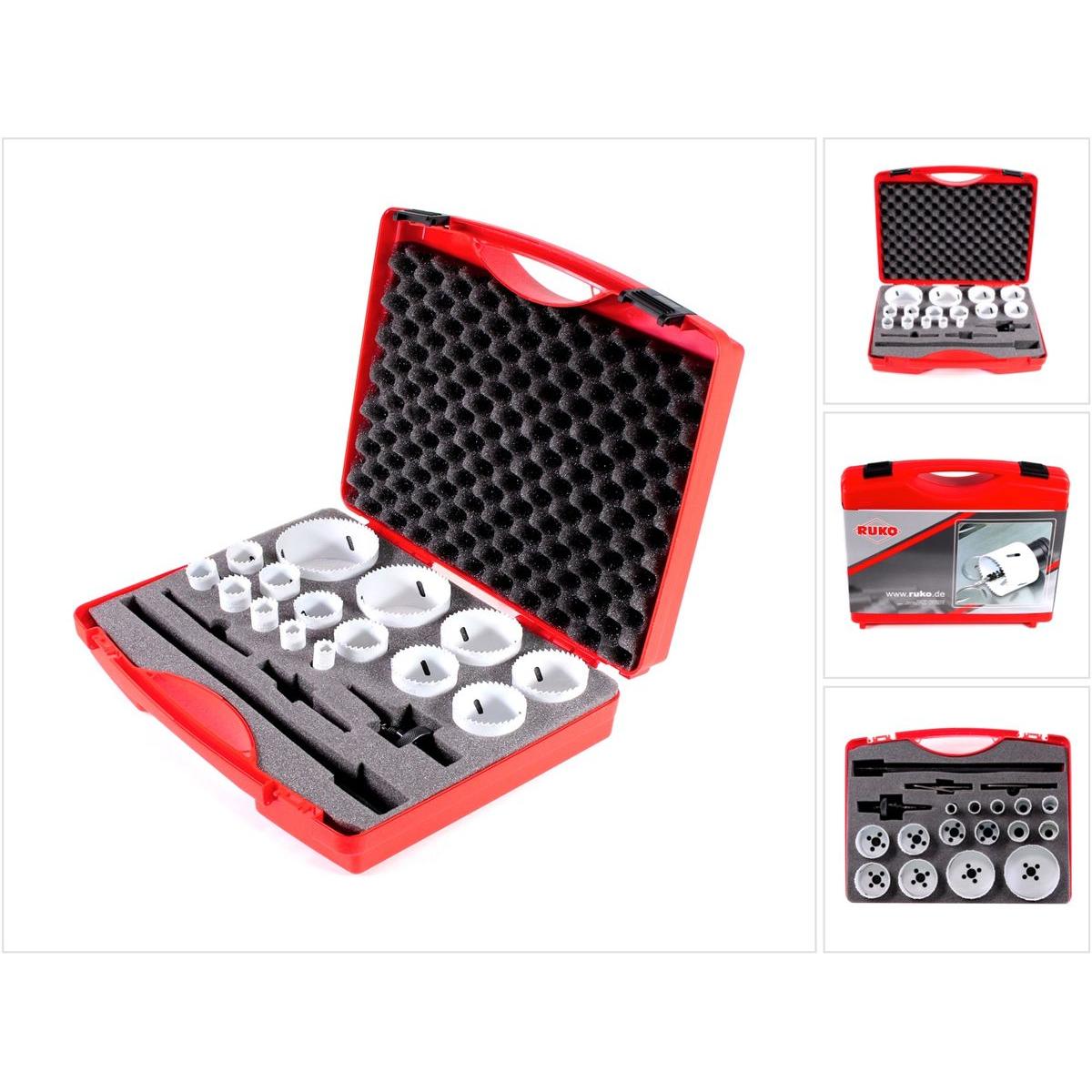 Thumbnail - Ruko, Lochsäge, Lochsägen Satz (16 mm, 19 mm, 21 mm, 24 mm, 25 mm, 54 mm, 60 mm, 73 mm, 83 mm, 29 mm, 32 mm, 37 mm, 40 m...